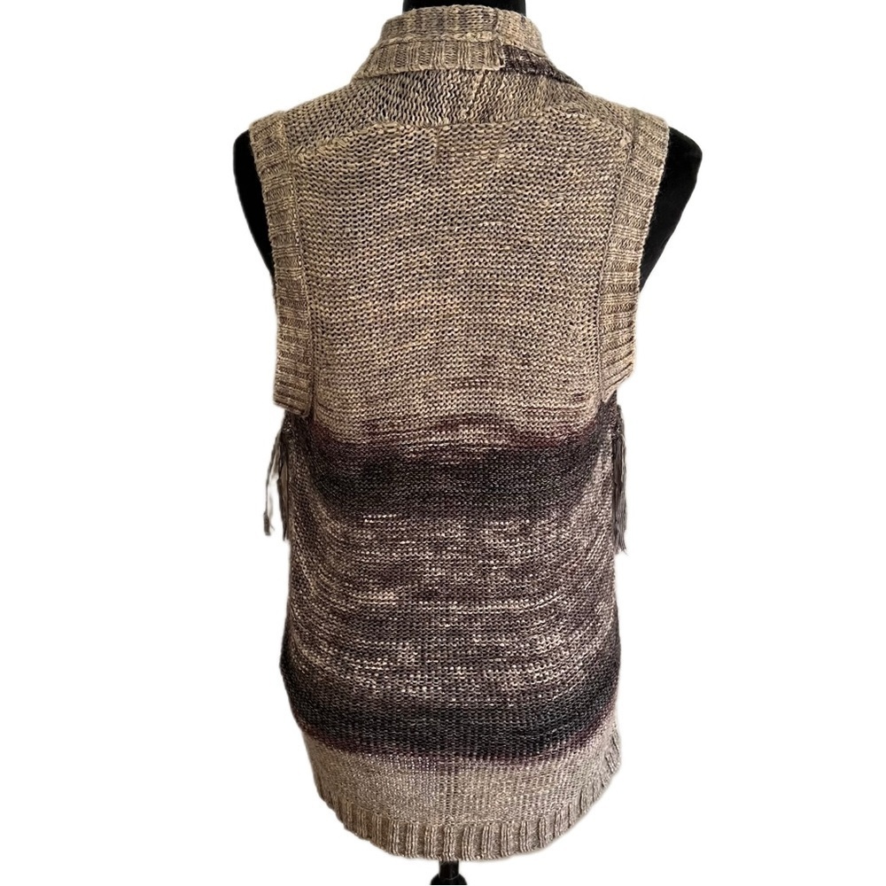 Forever 21 Textured Fringe Knit Vest / Shawl (Sz m) - Picture 5 of 8